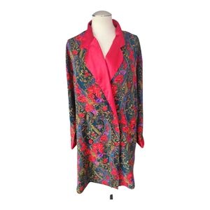 Victoria’s Secret Gold Label Floral Robe Size M | Vintage Satin Paisley Wrap 100